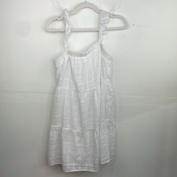Altar’d State White Ruffled Strap Tired Dress cotton size Large - Picture 1 of 10